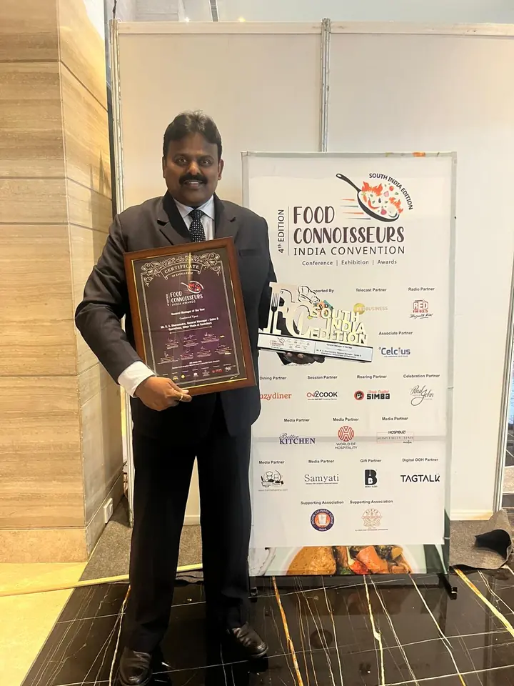 R. S. Dharmendra — General Manager of the Year, Food Connoisseurs India Awards, South India Edition, Bengaluru